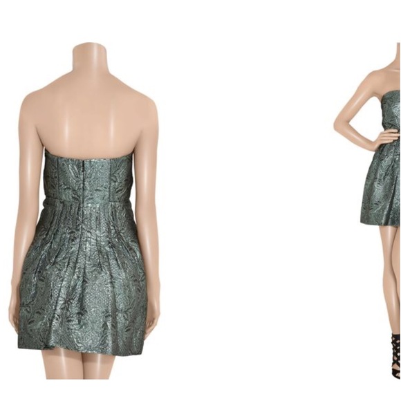 TIBI Metallic Jacquard Strapless Dress - Picture 7 of 8